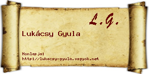 Lukácsy Gyula névjegykártya
